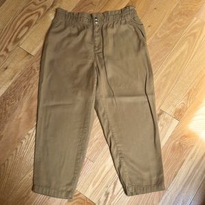 LOFT gathered waist cropped pants